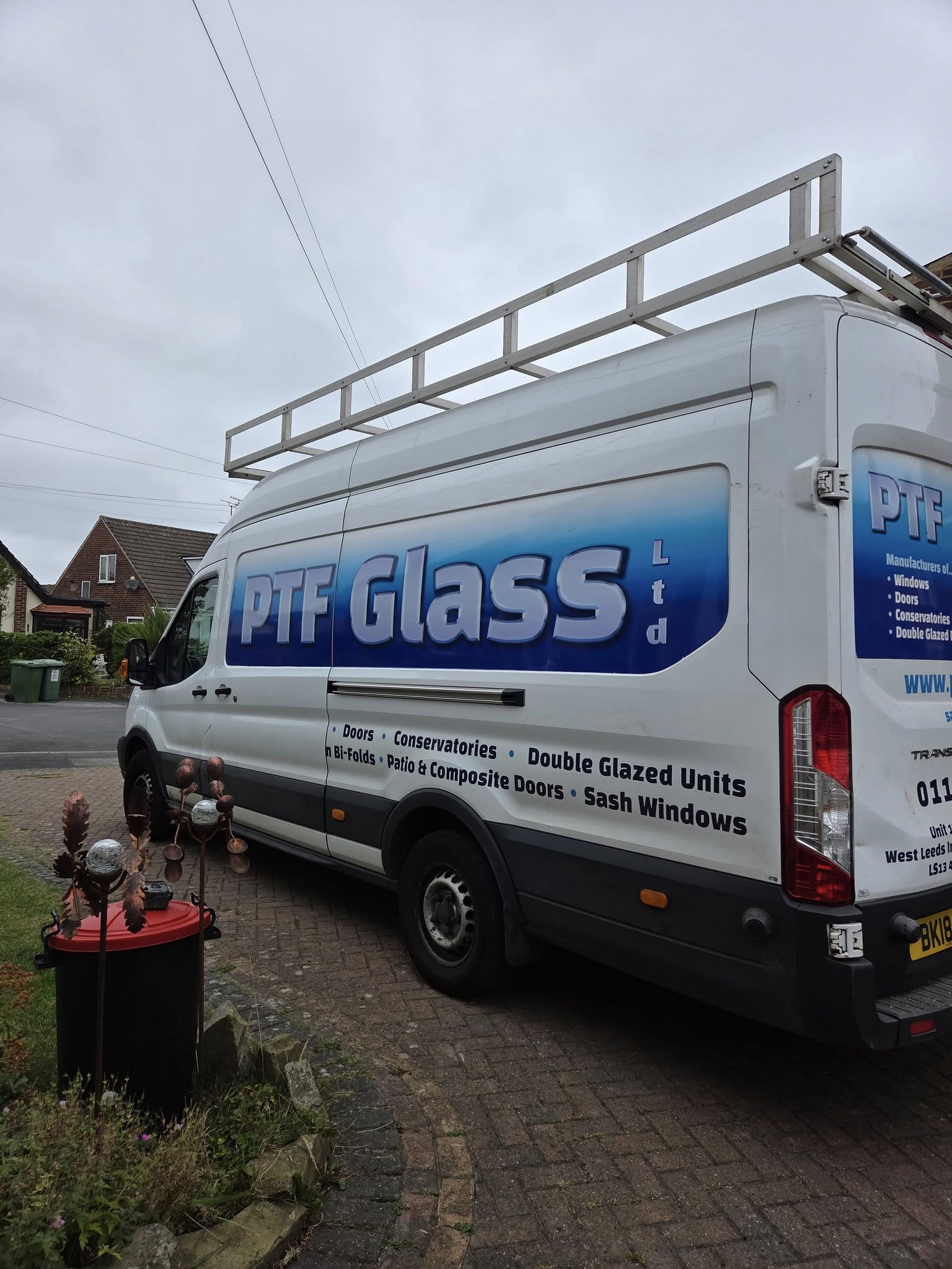 PTF Glass delivery van serving West Yorkshire